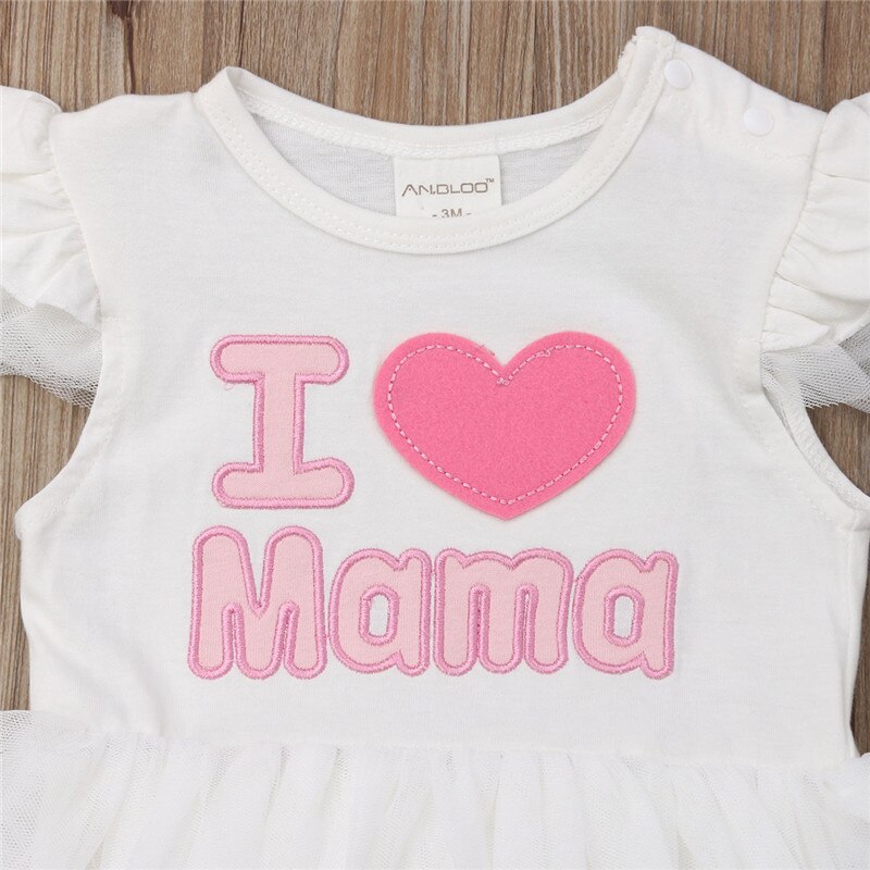 0-24M Baby Girl I Love Papa/Mama Romper Summer