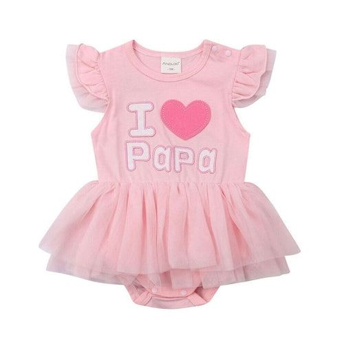0-24M Baby Girl I Love Papa/Mama Romper Summer