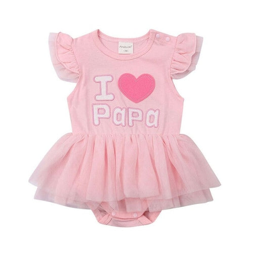 0-24M Baby Girl I Love Papa/Mama Romper Summer