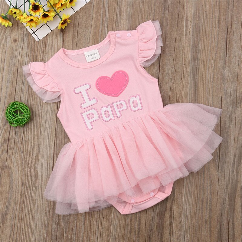 0-24M Baby Girl I Love Papa/Mama Romper Summer