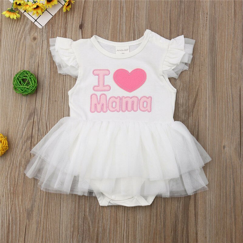 0-24M Baby Girl I Love Papa/Mama Romper Summer