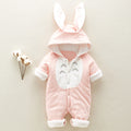 The new cotton-padded baby romper, thickened chinchilla hooded