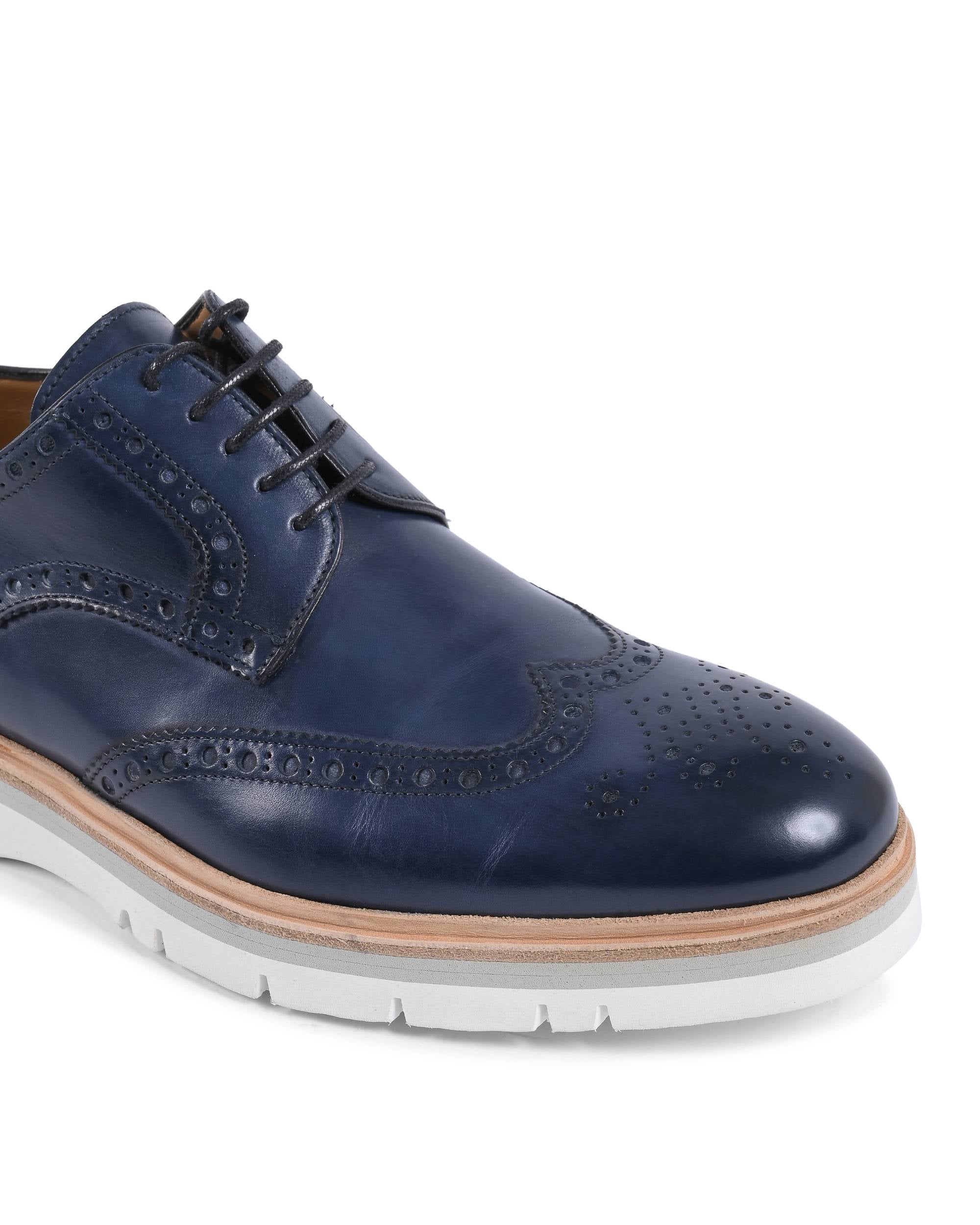 Dee Ocleppo Men's Brogue Shoes EB131 WHITE BLUE SC LUC GALLO
