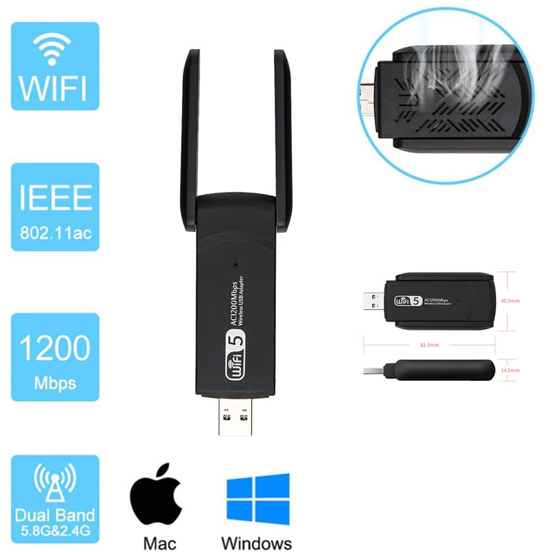 Dual Band 1200Mbps WiFi Adapter