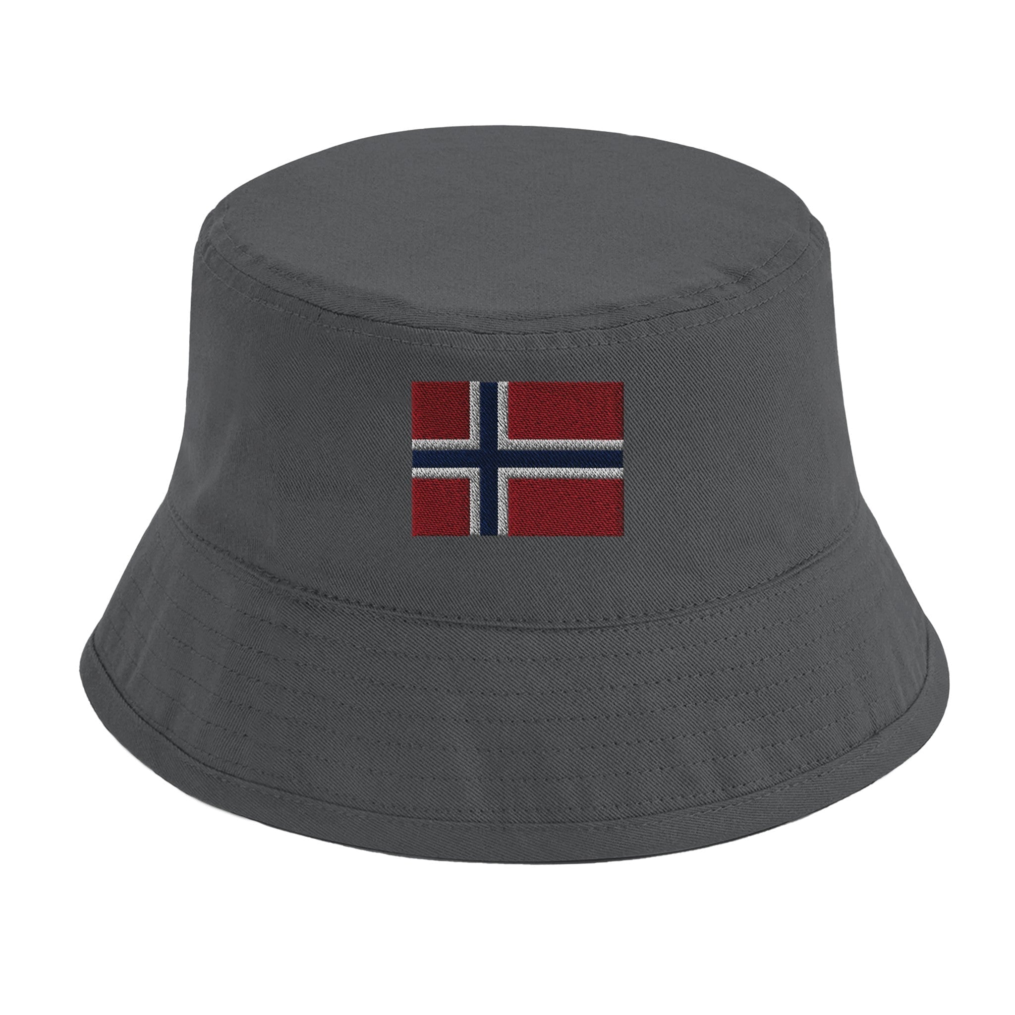 Bucket Hat Bob – Flag of Norway – Embroidered – 100% Cotton