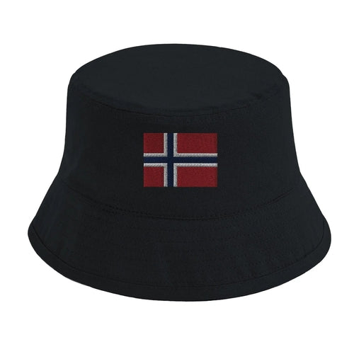 Bucket Hat Bob – Flag of Norway – Embroidered – 100% Cotton