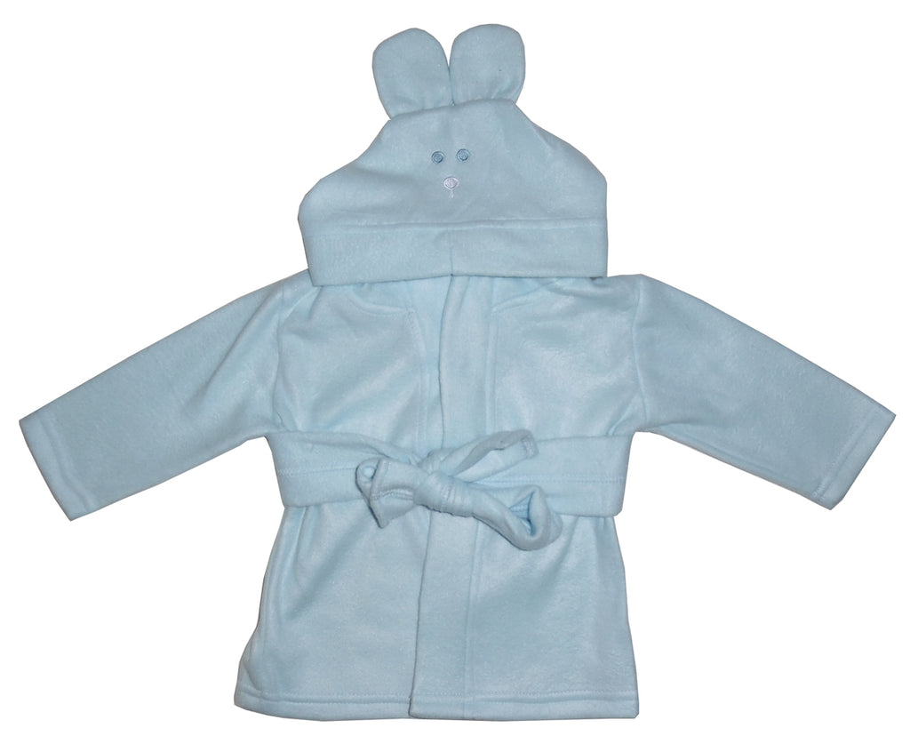 Fleece Robe With Hood Blue