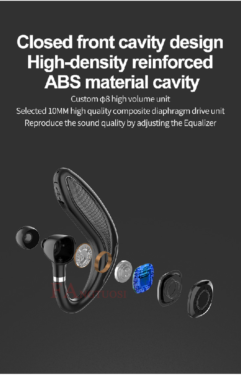 Long Standby Hands-free Wireless Bluetooth 5.0 Headset