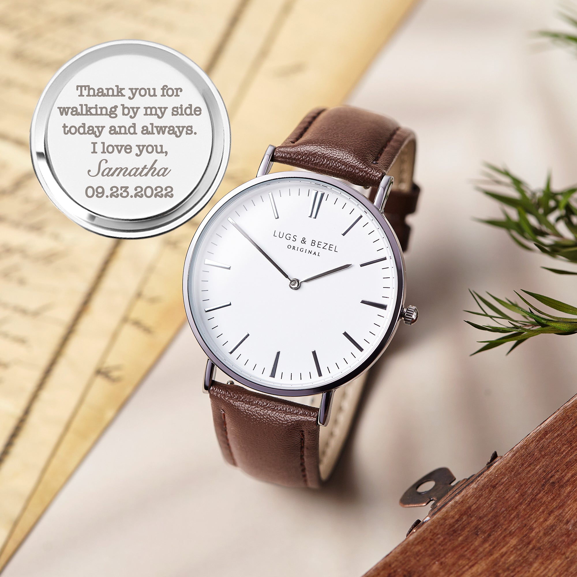 Personalized Men's Watch, Engraved Watch Gift for Boyfriend Husband