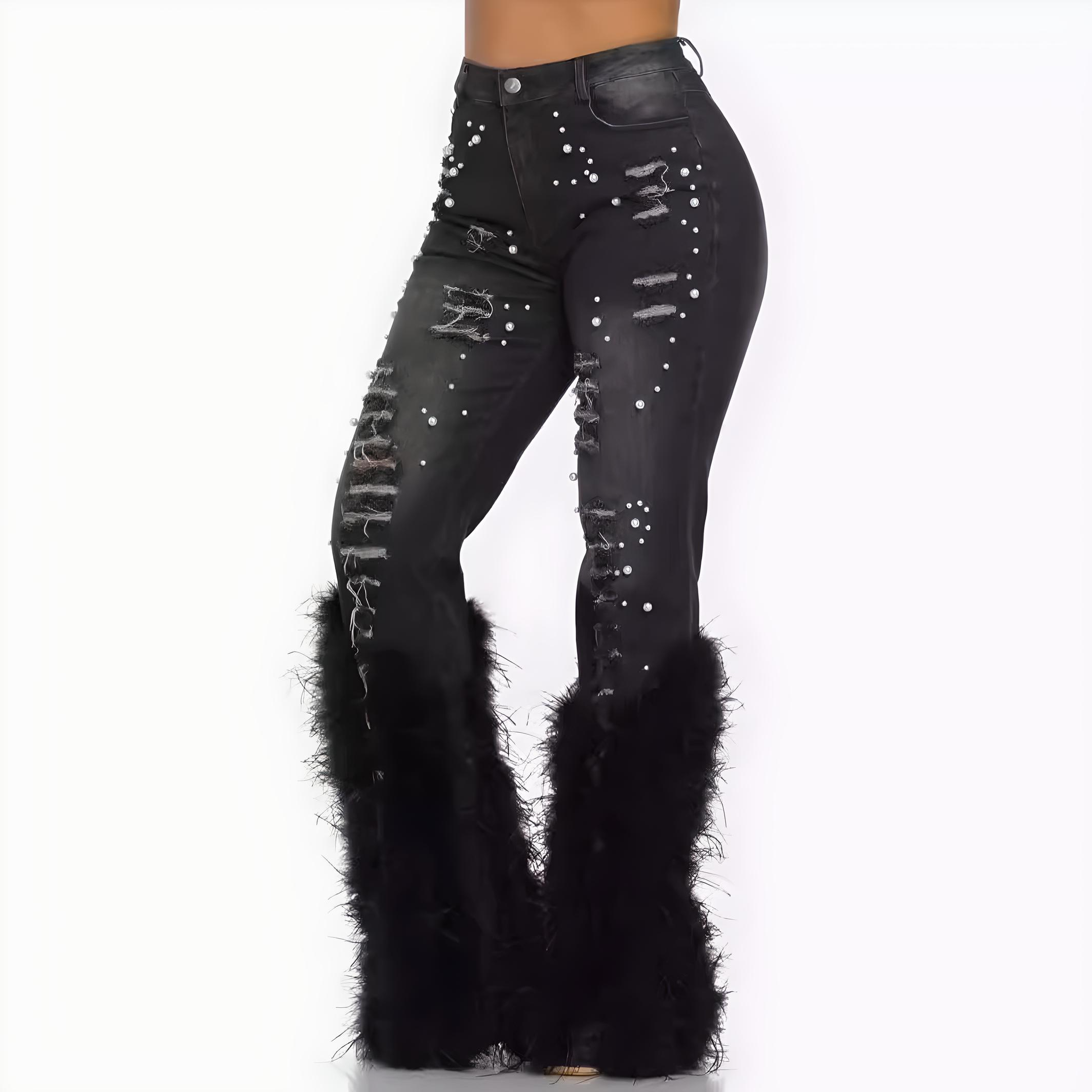 Glam Wool Beaded Jeans – Runway Edition 25