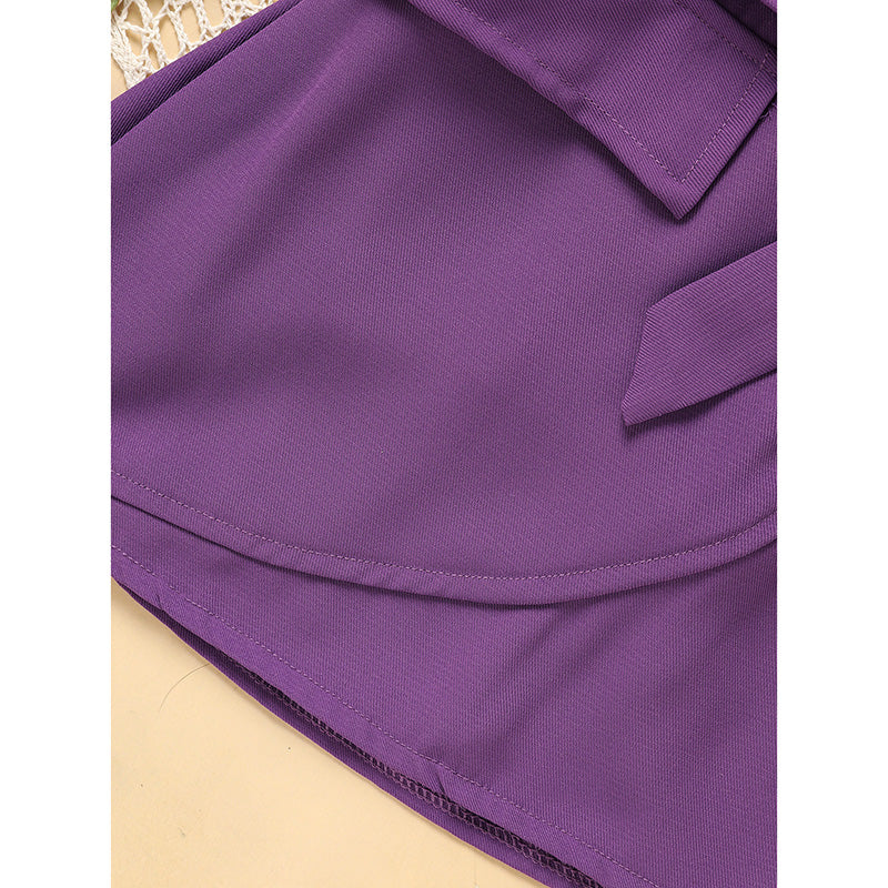 Toddler Girl Purple Rose Print Girls Outfit, Spring Fall Stripe Top