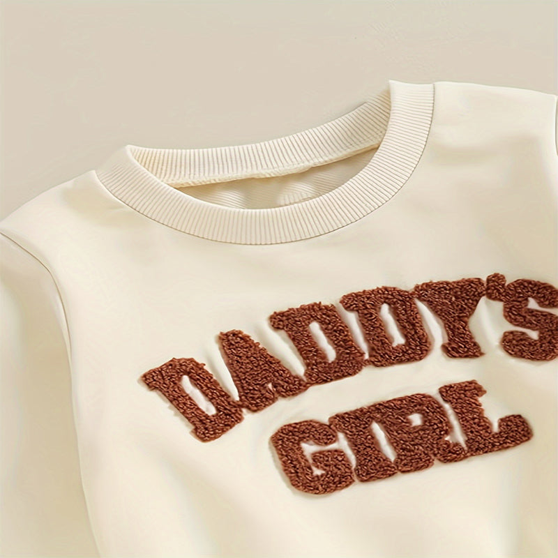 Baby Girl's 2-Piece Letter Print Sweater Set Long Sleeve Pullover And